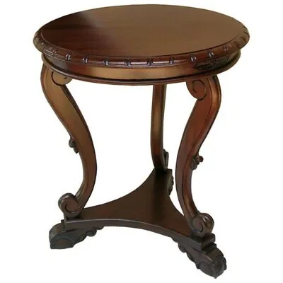 Regency Reproduction Solid Mahogany Handcrafted Round Low Side Lamp Table T017 • £295