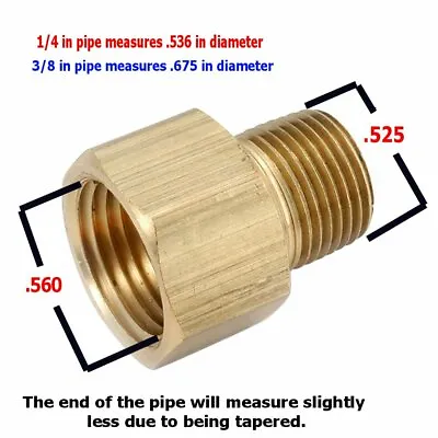 Reducer 3/8 Female Npt To 1/4 Male Npt Pipe Adapter Brass 28193L WAG 120REC • $2.75
