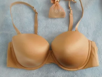 NWOT! Victoria's Secret Biofit Nude Beige Satin Multiway Lined Strapless Bra 38C • $19.99