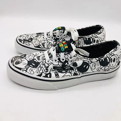 Nintendo X Vans Mens 5 W 6.5 Super Mario Villains Shoes Game Over Black White US • $60