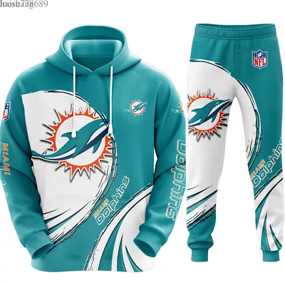 Miami Dolphins Men Hoodie Pants Tracksuit Sweatshirts Sweatpants Sweatsuit Gifts • $36.09