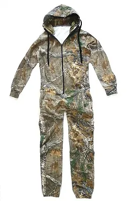 MENS HUNTERS OAK CAMO ONESIE Gents Hooded Jump Suit Warm Stealth Onezie Bodysuit • £25.99