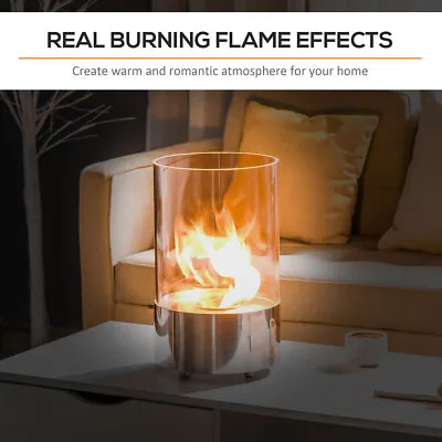 £35.95 • Buy Bio Ethanol Fireplace Indoor Outdoor Camping Glass Top Burner Fire Scala Heater