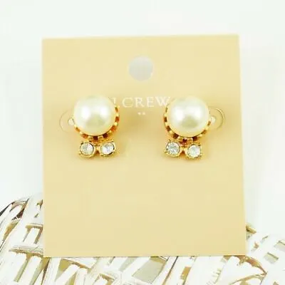 New J.crew Jcrew Crystal Pearl Stud Earrings • $9.99