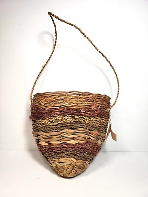 Handmade Hawaiian Woven Basket With Handle Artisan Made From Maui • $20
