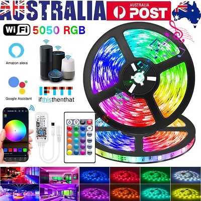 $4.98 • Buy 5M 10M 20M LED Strip Lights 5050 3528 RGB Wifi Smart Control Party Home Lighting