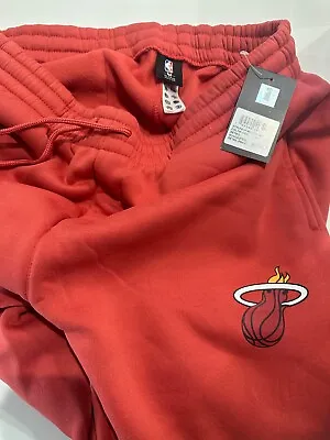 Miami Heat Red Sweatpants Size Large NBA Officially Licensed  • $39