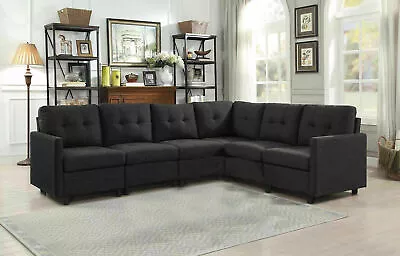 Modern Sectional Sofa Set Linen Fabric With Reversible Chaise L-Shaped Couch • $125.99