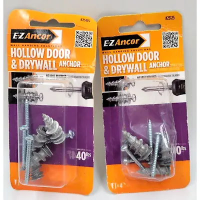 Lot Of 2 E-Z Ancor 40-lb 3/8-in X 1-1/4-in Drywall Anchors With Screws (4-Pack) • $10