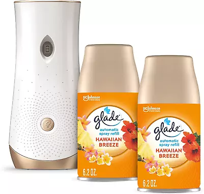 Glade Automatic Spray Refill 2 Ct And Holder Air Freshener Hawaiian Breeze • £32.74