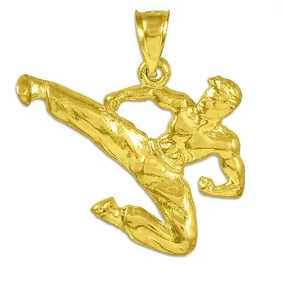 Male Martial Arts Karate Solid Gold Sports Pendant • $179.99