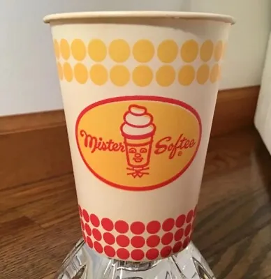 RARE Vintage Mister Softee Wax Paper Cup 9 Oz New Old Stock Unused Sweetheart  • $17.99