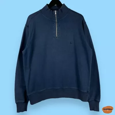 Musto Mens 1/4 Zip Jumper XL Navy Pullover Sweater Sweatshirt Cotton Preppy • £29.99