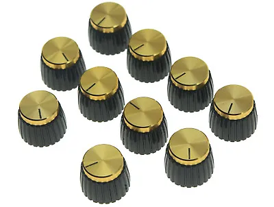 10x Guitar AMP Amplifier Knobs Black W/ Gold Cap Push-on Fits Marshall Amplifier • $8.99