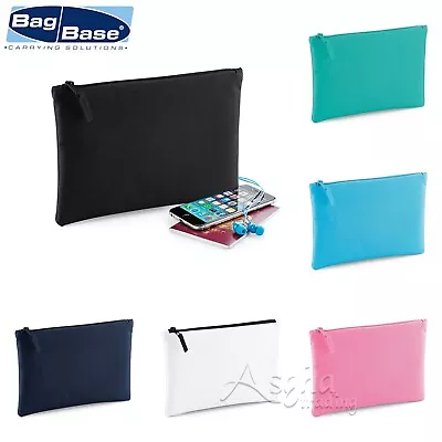 £3.99 • Buy BAGBASE PLAIN GRAB POUCH Phone Mini IPad Bag Makeup Pouch Kids School Zipper Bag