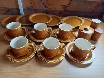 23pcs Mixed Lot Vintage Hornsea Pottery Saffron Cups & Saucers Side Plates Etc • £40