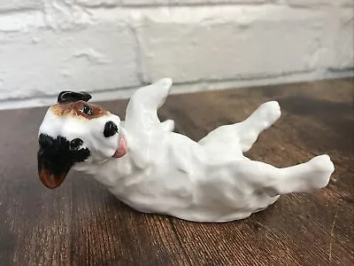 VINTAGE ROYAL DOULTON Jack Russell Puppy Dog Playing On His Back Figurine HN1098 • £50