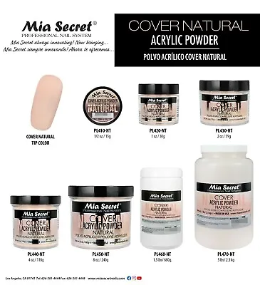 Mia Secret Professional Nail Cover NATURAL Acrylic Powder - Choose Size • $12.24