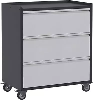 Metal Tool Storage Cabinets With Wheels3 Drawers Rolling Tools Chest Cabinet • $202.39