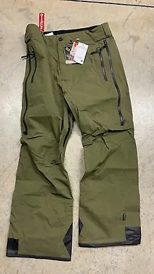 NWT Volcom Mens 3L Guide Gore-Tex Snowboard Pants L Military Green $570 • $397.50