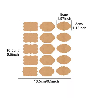 50pcs Jars Gifts Jam Office School Label Sticker Brown Paper Sign Self Adhesive • £10.78