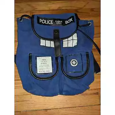  2014 Dr. Who Tardis Book Bag Back Pack Cinch • £25.07