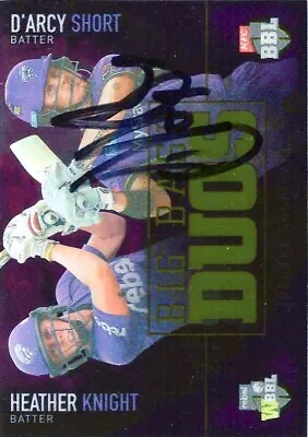 ✺Signed✺ 2018 2019 HOBART HURRICANES BBL Cricket Card DARCY SHORT HEATHER KNIGHT • $19.99