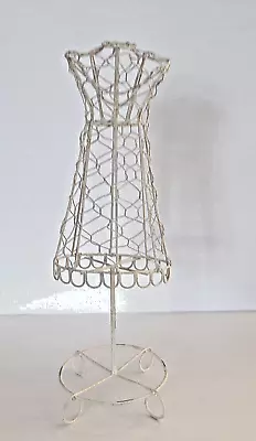 Vintage Wire Dress Form Jewelry Stand Cute Wire Mannequin Jewelry Holder Stand • $19.48