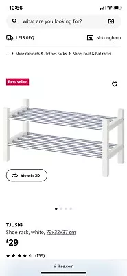 IKEA Tjusig Wooden/Metal Shoe Racks - White. • £15