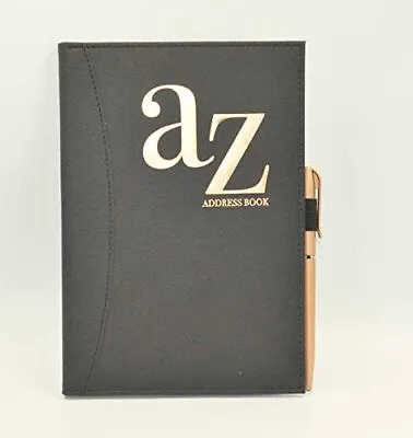 Tallon Padded Address Book With Pen A5 A To Z Index Black • £5.95