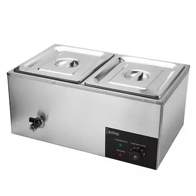 £76.99 • Buy Commercial Buffet Server 2*10L PAN WET HEAT BAIN MARIE FOOD WARMER HOLDER