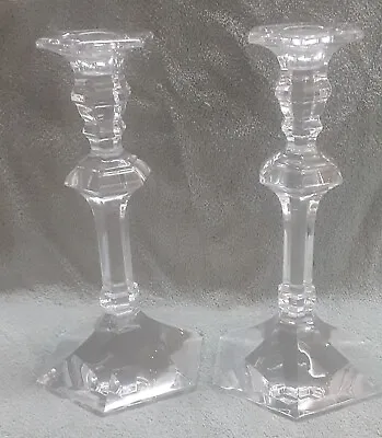 $45 • Buy  Pair Of Val St Lambert Crystal Candlesticks Signed 9”