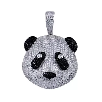 Sterling Silver PANDA Hip Hop Pendant W/ Micro Pave CZ Stones • $69.99