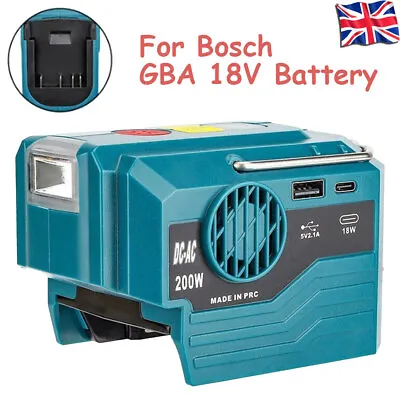 For Bosch GBA 18V 200W Power Inverter Converter To AC 220V Power Bank Charger • £41.99