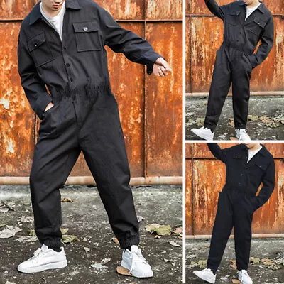 Fashion Mens Long Sleeve Jumpsuits Playsuits Loose Casual Loose Overalls Pants • $36.53