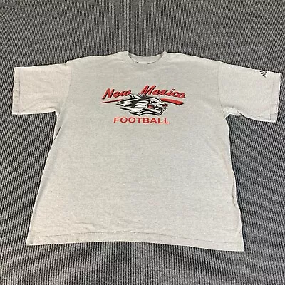 VTG Adidas New Mexico Lobos T Shirt Mens XL Gray NCAA College Football Retro • $9.47