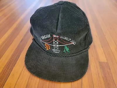 VINTAGE Bay Bridge World Series 1989 Corduroy Snapback Hat SF GIANTS A'S MLB • $99.99
