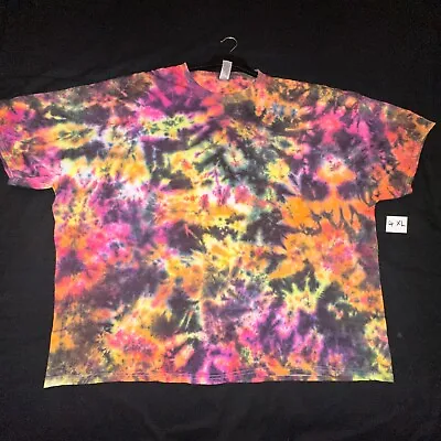 4XL Hand Tie Dye Pastel Rainbow Scrunch T-shirt Unisex • £12