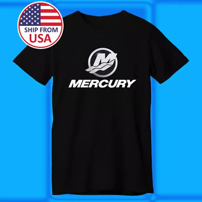 Mercury Boats Marine Racing Performance Men's Black T-shirt Size S-5XL • $16.14