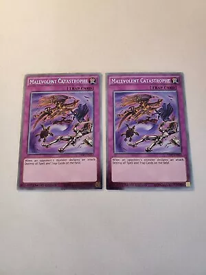 Yugioh - Malevolent Catastrophe NKRT-EN033 NM Limited Platnium Rare X2 • $3.63