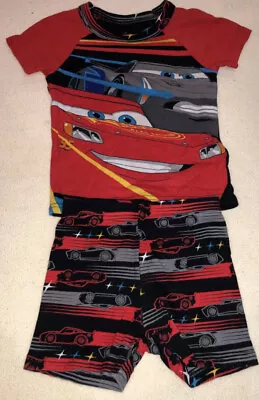 NWT  -DISNEY Pixar Store Cars Lightning McQueen 2PC Short Sleeve Pajama Size 2 • $24.99