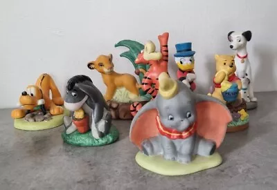 Vintage 8x Disney Bisque Figures Sri Lanka Dumbo Simba Eeyore Pooh Donald Pluto • £27.08