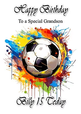 Personalised Birthday Card Gamer Football Son Grandson Nephew Brother Daughter. • £2.99