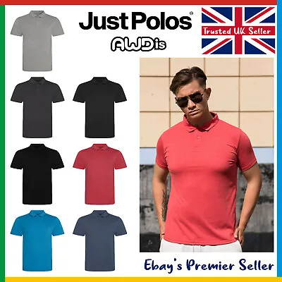 AWDis Tri-Blend Polo Shirt Mens Plain Polo Shirt / Top 3 Colours Big Savings • $12.42