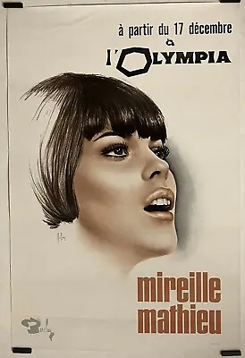 Aslan Mireille Mathieu IN L 'ol Ympia Circa 1970 Poster Original Music • $195.68