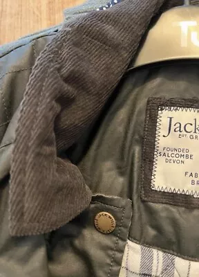 Jack Wills Ladies Wax Type Jacket Size 16 Dark Khaki • £30