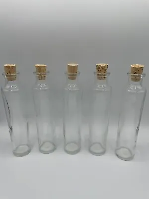 4oz Clear Glass Bottle With Cork Lot Of 5** • $12
