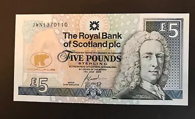 THE ROYAL BANK OF SCOTLAND  JACK NICKLAUS  £5 BANKNOTE 14th JULY 2005 JWN1370110 • £9.99