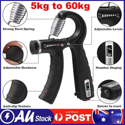 $5.89 • Buy 5-60KG Sport Hand Grip Strengthener Adjustable Forearm Trainer Finger Exerciser