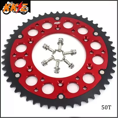 KKE 50T Rear Hybrid Sprocket For Honda CRF250R CRF450R CRF450X 250X CR125R Red • $59.99